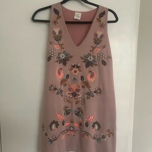 By Together Blush Floral Embroidered Mini Dress